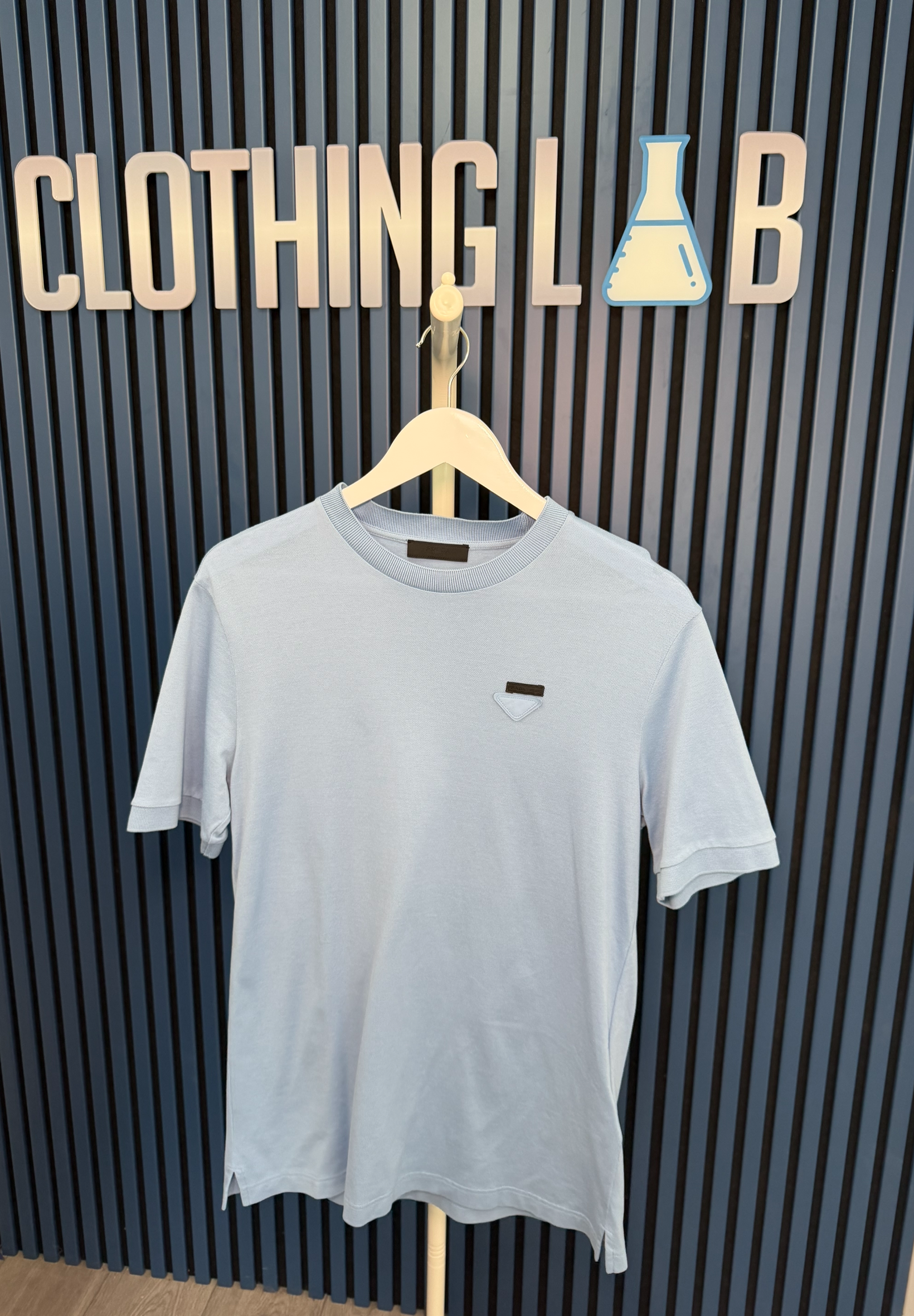 Prada Blue Cotton T-shirt | S | Pre Owned