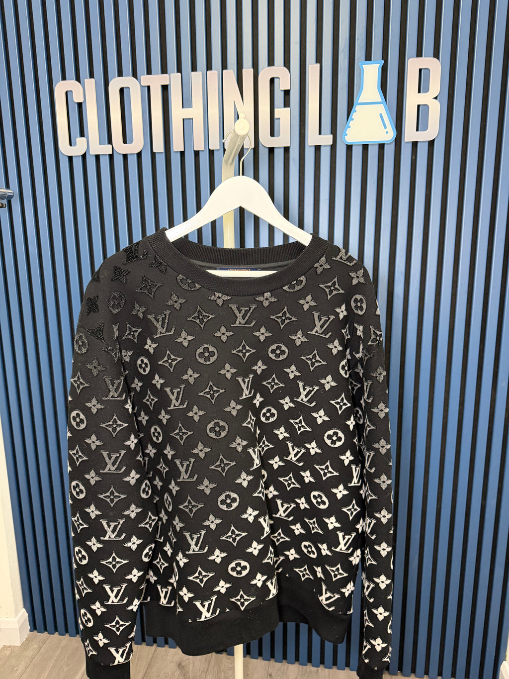 Louis Vuitton Full Monogram Jacquard Crewneck Sweatshirt | XXL | Pre Owned