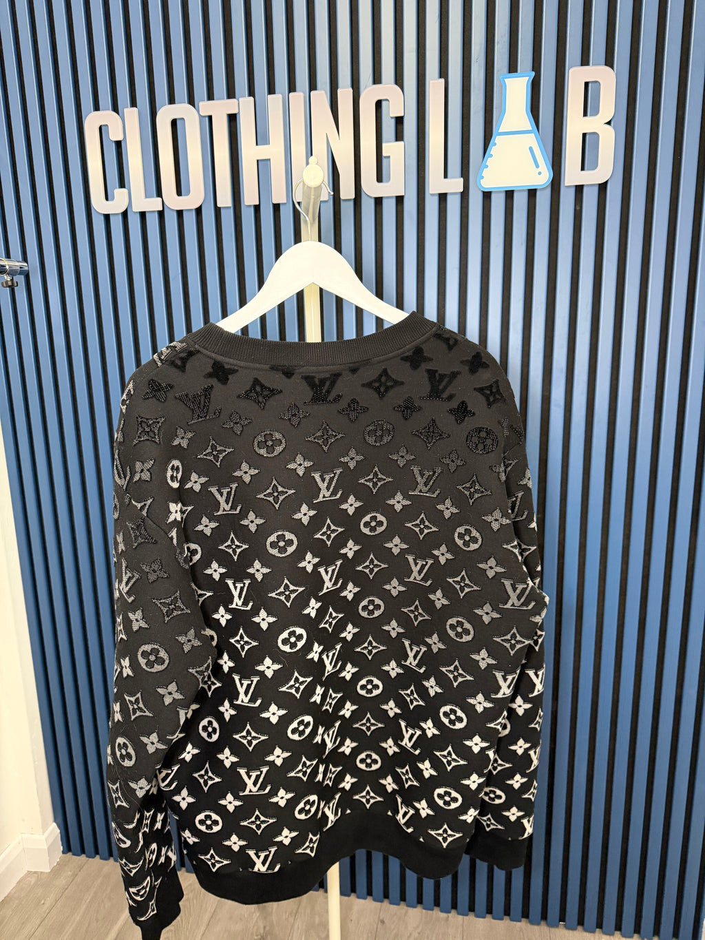 Louis Vuitton Full Monogram Jacquard Crewneck Sweatshirt | XXL | Pre Owned